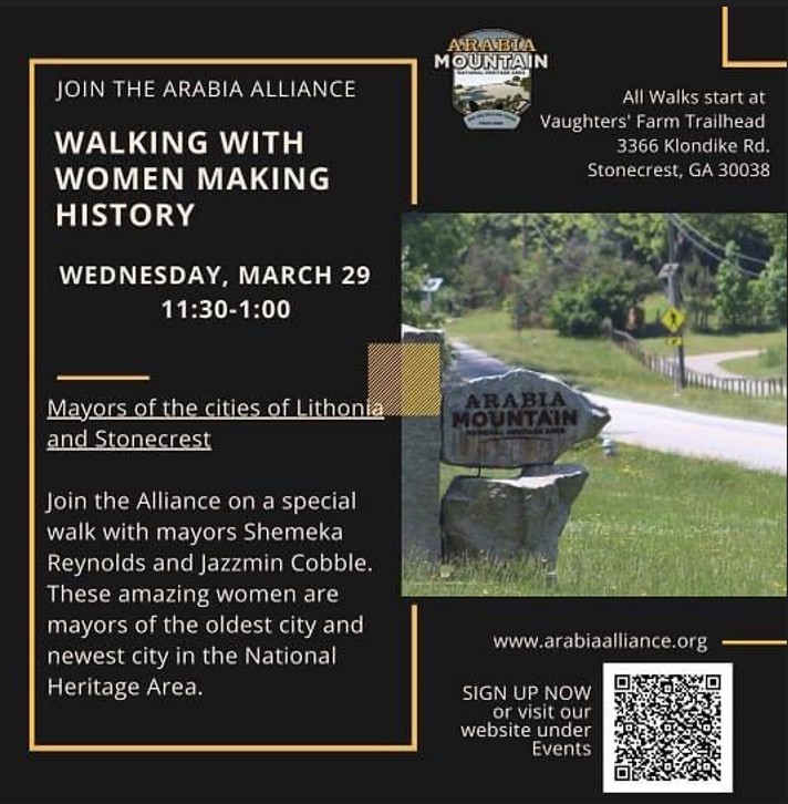 Join Mayor Cobble and Mayor Reynolds March 29, 11:30-1PM, Along with the Arabia Alliance for their Walking with Women Making History Series. 